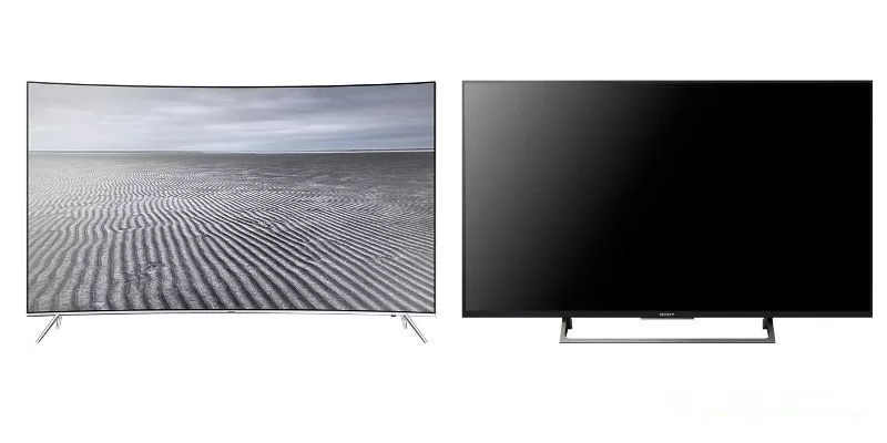 Comparison of curved and flat screen TVs